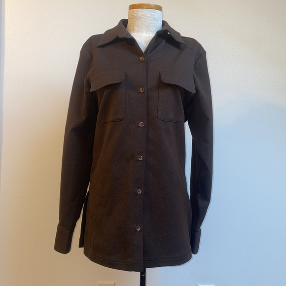 Norton mcnaughton button up brown top size medium stretch - Picture 4 of 5